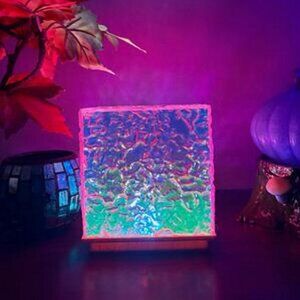 4" Iridescent Cube Glow Mood Light Color Changing Night Light Minecraft Decor Li
